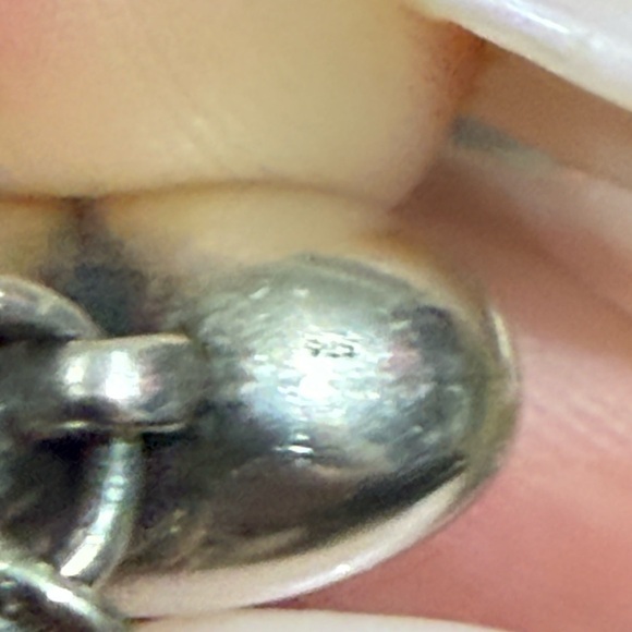 Retired James Avery Silver Anklet with Puff Heart Charm - Picture 5 of 9